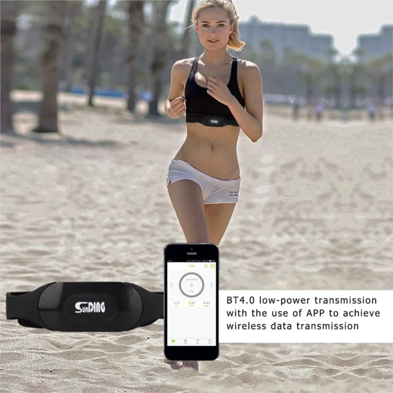 Portable Bluetooth 4.0 Heart Rate Monitor Chest Strap Sensor Meter Heart Rate Belt, Sports Supplies, Fitness Equipment for Phone