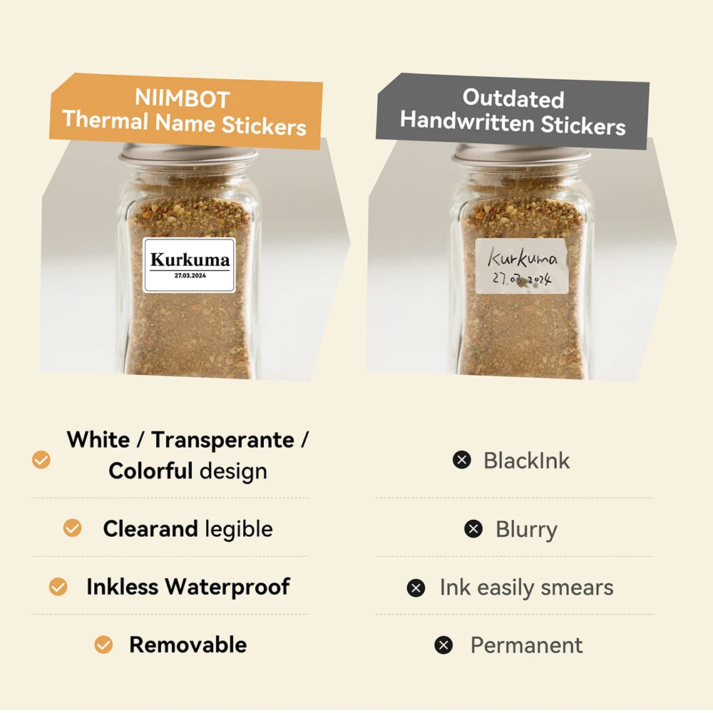 NIIMBOT Thermal Sticker Label Paper For B1 B21 B3S B31 Waterproof Marking Price Tag Adhesive Tape