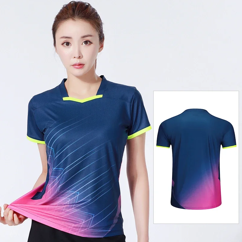 Quick drying badminton jersey set for men's and women's table tennis training jersey, mesh breathable volleyball sports competit