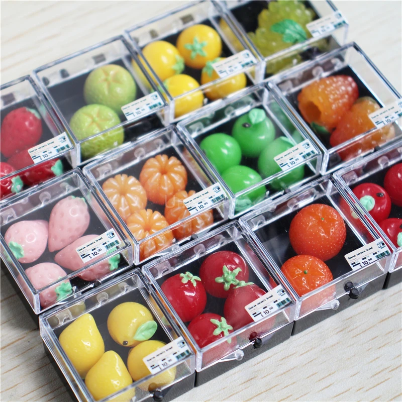 1 Box Miniature Dollhouse Orange Grape Simulation Fruit Doll Food Play Kitchen Toy Accessories
