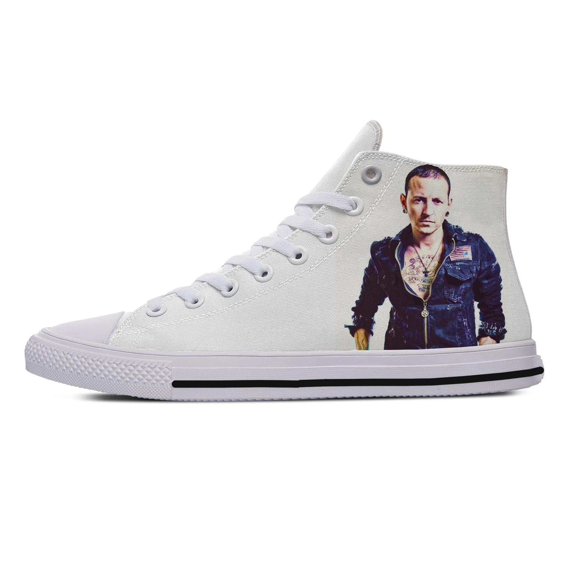 Hot Cool Fashion Funny Summer Rock And Roll Sneakers Handiness Scarpe Casual Uomo Donna Chester Bennington High Top Board Shoes