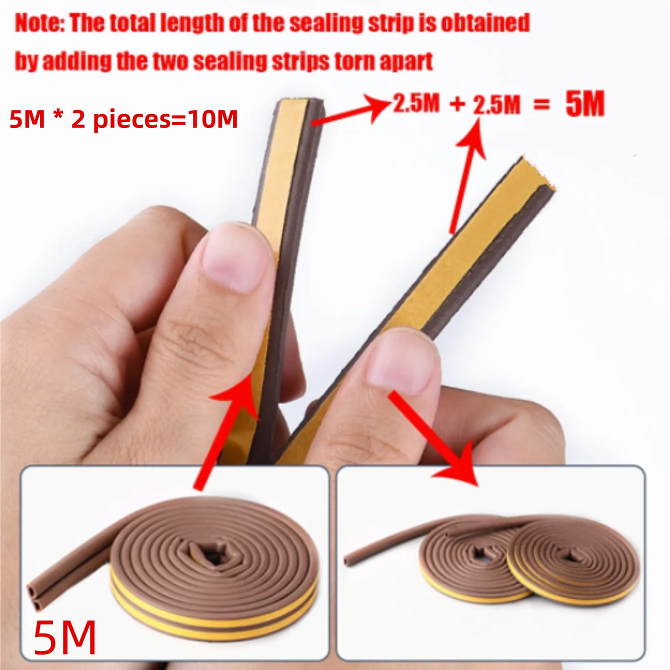 Indoor window seal strip Self Adhesive Foam Window Seal Strip For Doors And Windows Weatherstrip Gap Blocker 1 Roll
