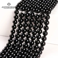 Natural Stone Bead Black Tourmaline Round Loose Spacer Gemstone 4 6 8 10 12mm For Jewelry Making Diy Bracelet Necklace Accessory 1