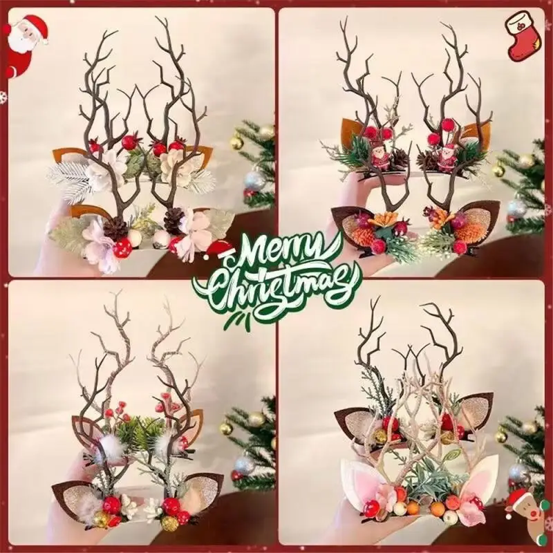 Christmas Hair Accessories Adult Childrens Antler Hairpin New Decorations Cute Hairpin Little Girl Headband Headdress Simul