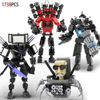 Moc Skibidi Toilet Action Figures Model builing Blocks Camerman Titan Speakerman Surveillance Man TVMan Boys Toys For Kids Gifts 2