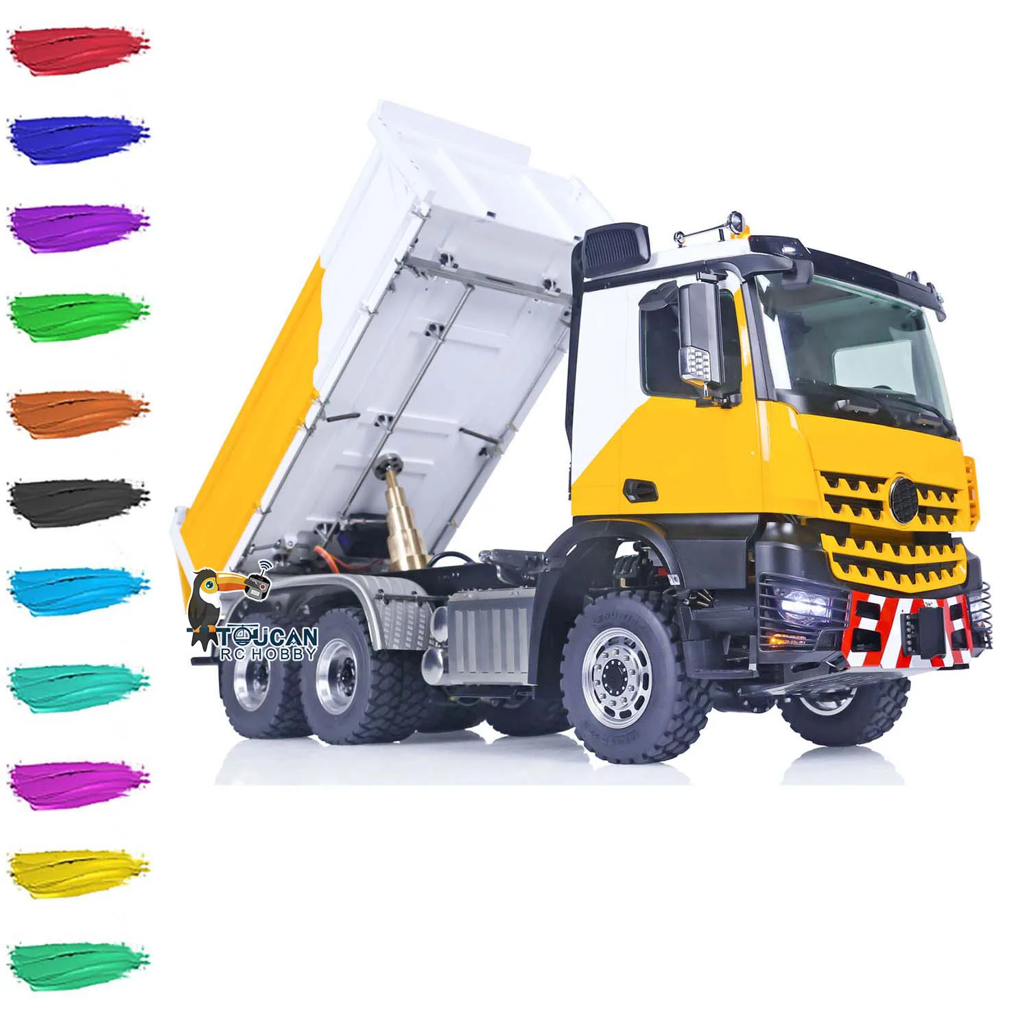 LESU 1/14 6x6 RC Hydraulic Dump Truck I6S TOUCAN RC Hobby DIY Painted Remote Control 3-way Tripper Cars Vehicle Outdoor Toys 2