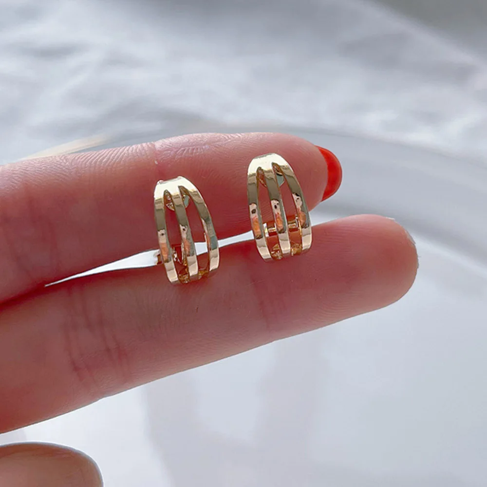 New Simple Gold Color Geometric Ear Clip On Earrings Without Piercing No Hole Ear Cuff Earings Non Pierced Metal Jewelry