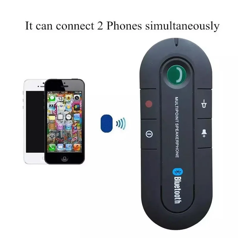 Kit Mains Libres Bluetooth Voiture - Haut-parleur Pare-soleil, BT 5.0, Micro Intégré, Batterie 500mAh