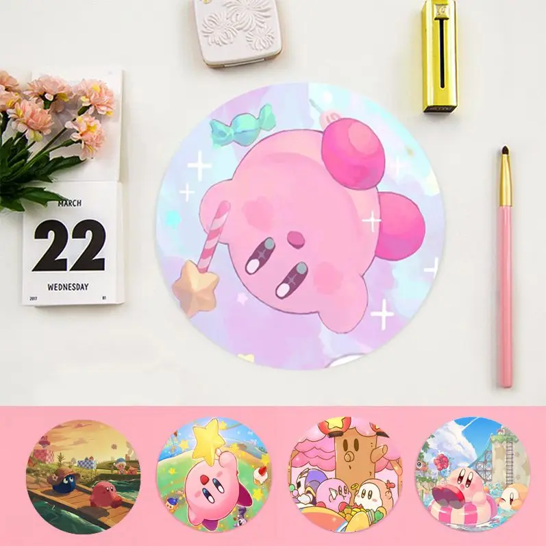 

Cartoon K-KI-RB-YES Cute Game Mousepad Round Speed Version Game Office Table Mat PC Laptop Mouse mat Office Desk Accessories
