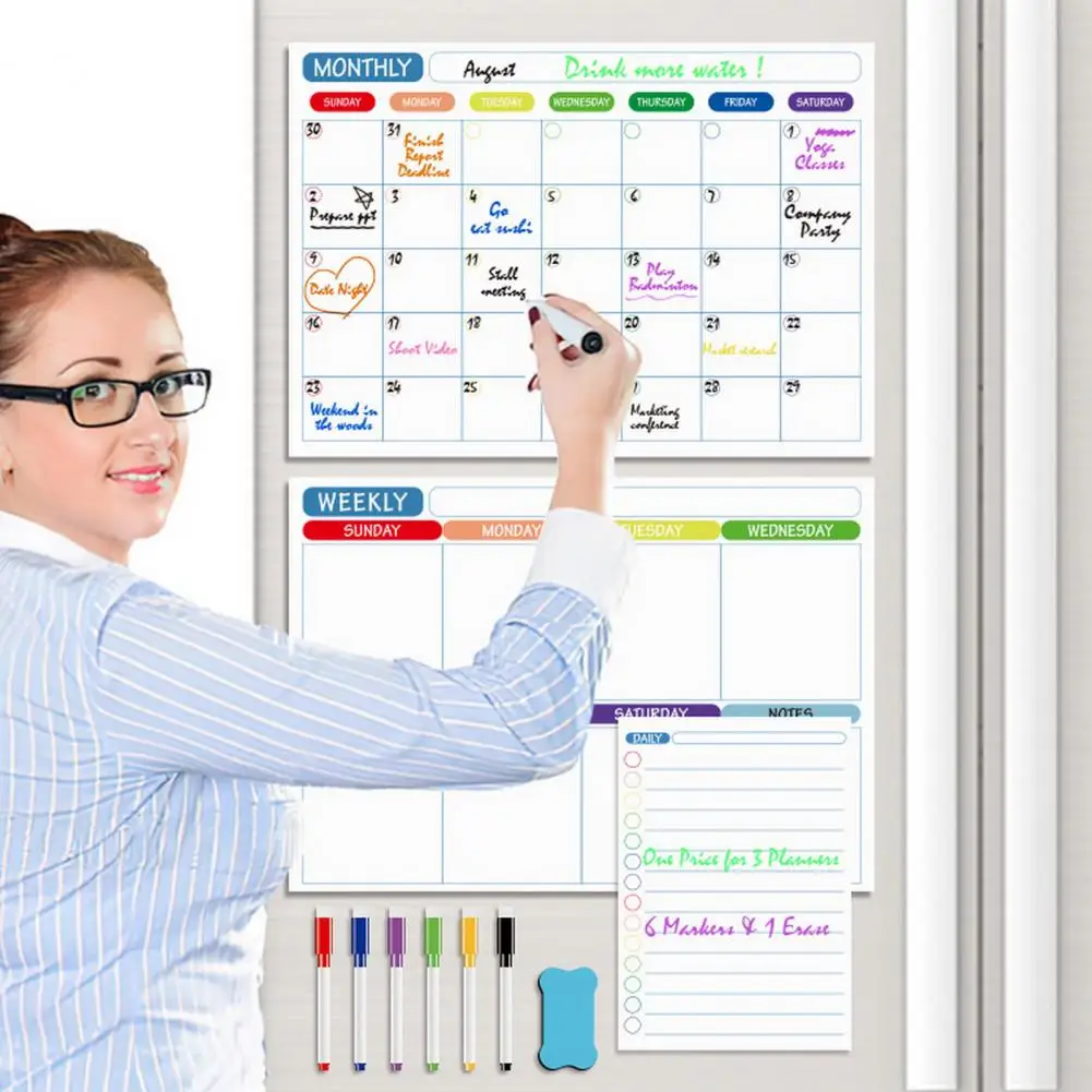 Useful Magnet Whiteboard Kit Smooth Messaging Lightweight Calendar Learning Plan Message Board