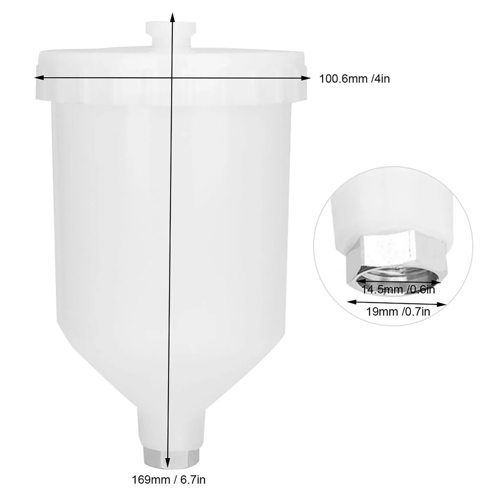 600ml Sprayer Stainless Steel Threaded Connector Spray Gun Pot Plastic Stainless Steel Threaded Connector Hand Tool Accessories