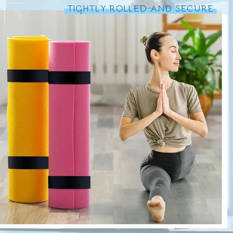 1/2Pcs 실리콘 요가 매트 스트랩 슬랩 밴드 요가 스트랩 단단히 압연 및 보안 헤비 듀티 걸쇠는 대부분의 크기 매트에 맞습니다.
