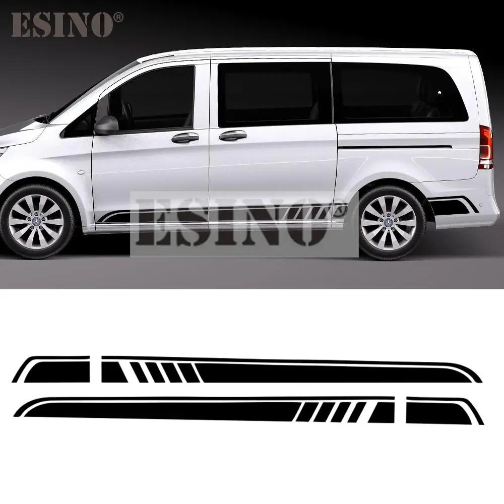 

2 x Car Styling Whole Body Decorative Decals PVC Stripe Stickers Auto Accessories For Mercedes Benz Vito Viano V Class W447 V260