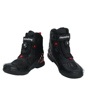 Motorcycle Boots Men Leather Motos Riders Protective Boots Waterproof Non-slip Motocross Mountain Racing Ankle Length Shoes