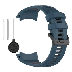 Bicolor Silicone Replacement Wristband Bracelet - Universal Fit - 50mm (Blue Gray)