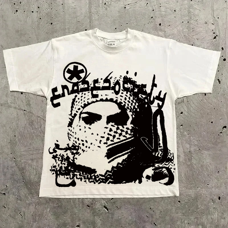 Vintage Oversized Hip Hop Streetwear Graphic T-Shirt - Casual Short Sleeve Summer Fashion Tee