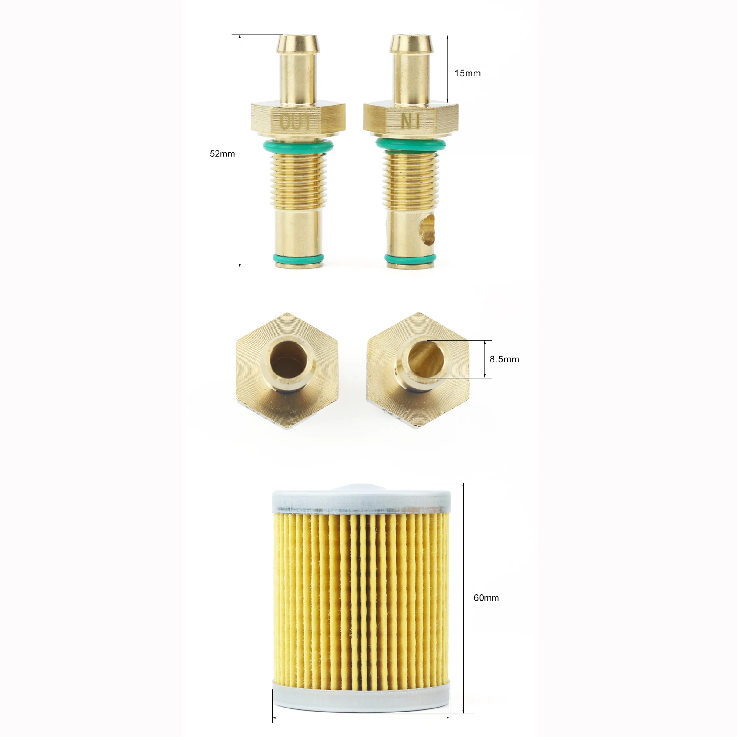 UF-10K Fuel Filter Water Separator Assembly with 2Pcs Extra Filter Element Yacht Boat Diesel Gasoline Engine Outboard Motors