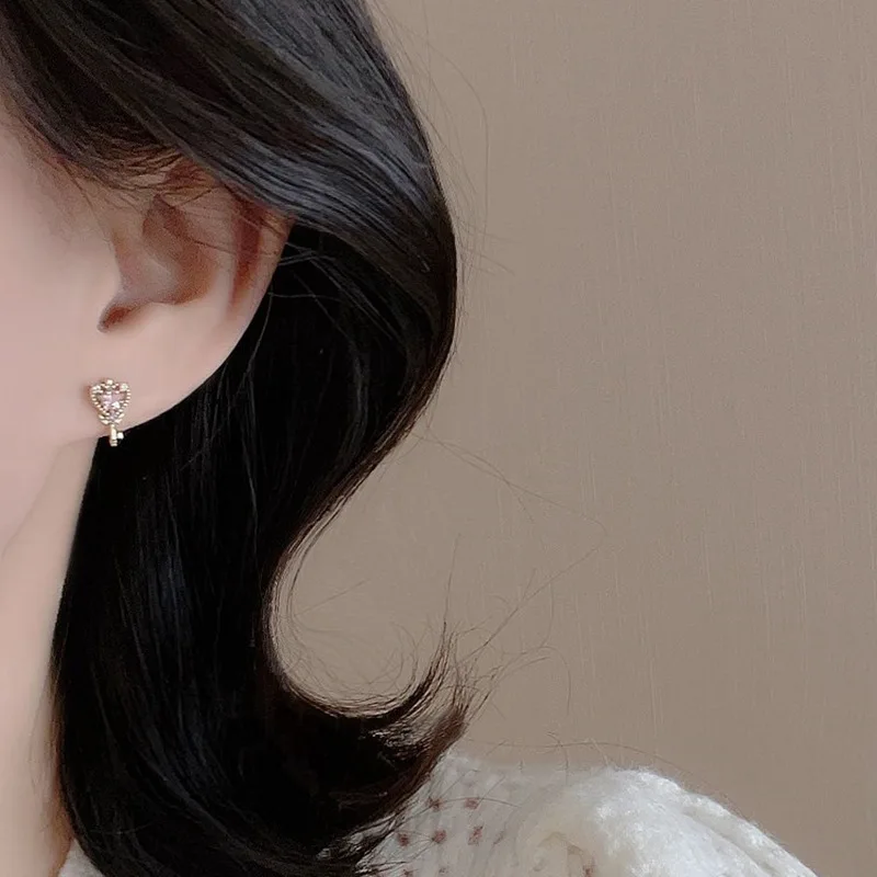Koreanische Exquisite Libelle Herz Schmetterling Ohrringe Für Frauen Bling Zirkon Stud Ohrring Mädchen Hochzeit Party Süße Schmuck Brincos – Detail 5