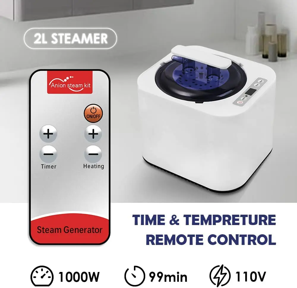 Foldable Lightweight Personal Portable Spa Saunas, 2L&1000W Steam Generator with Protection & Remote Control 5