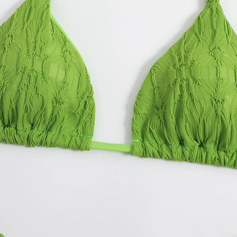 Women's Two Piece Swimsuit Chain Linked Halter Triangle Cut Out Bikini Sets Bathing Suits