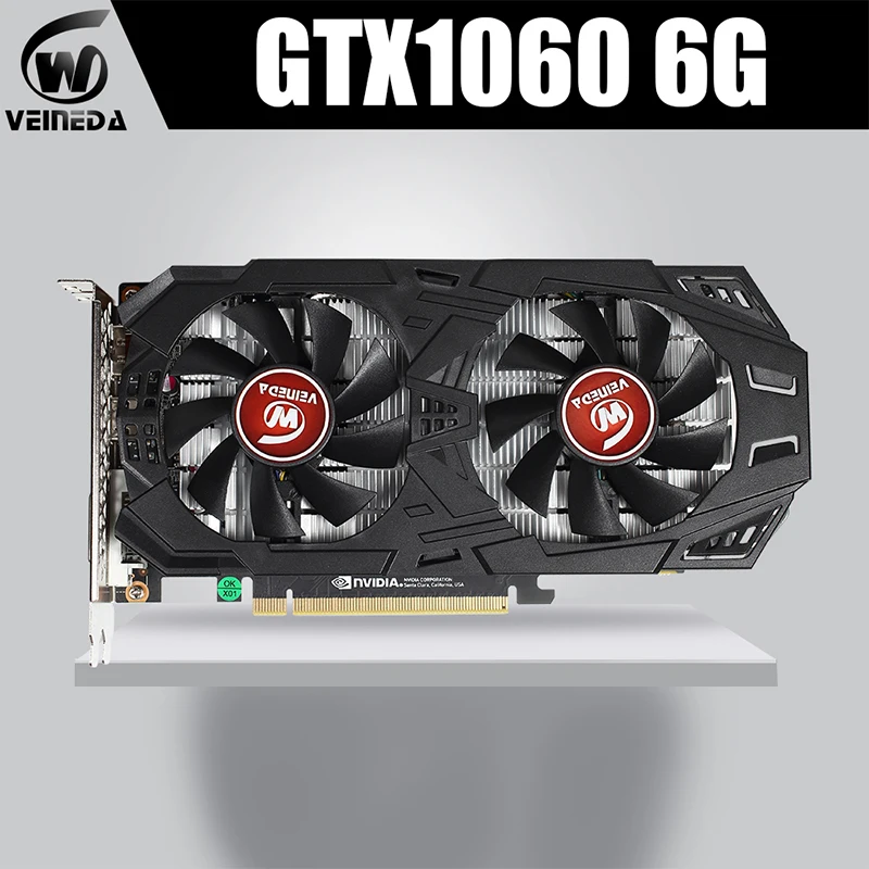 best graphics card for gaming pc VEINEDA Original GTX 1060 6GB rtx 2060 6gb 192Bit GDDR5 Graphics Card  for nVIDIA games  strong than GTX 1050 Ti 750 960 gpu pc Graphics Cards