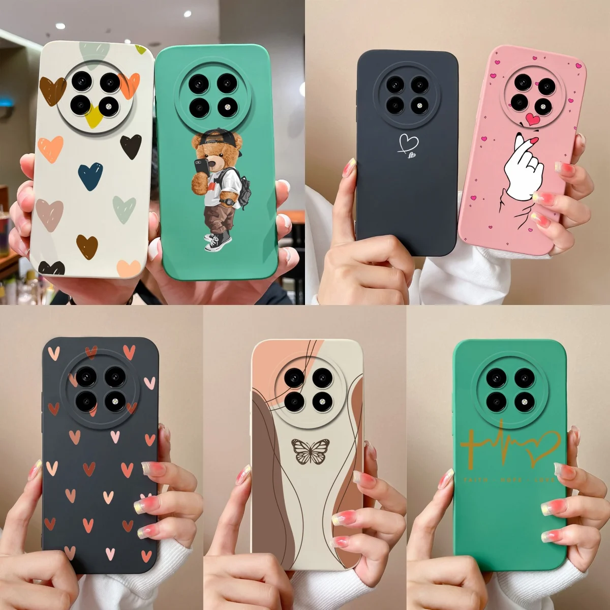 Love Heart Durable Non-Slip Protective Soft Back Cover