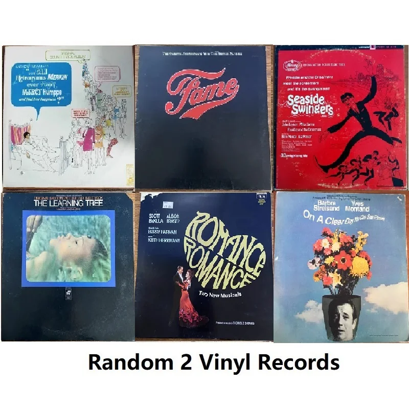 

Random 2 Sets Old 33 RPM 12 inch 30cm Vinyl Records 2 LP Phonograph Disc Europe America Screen Film Soundtrack Classics Songs