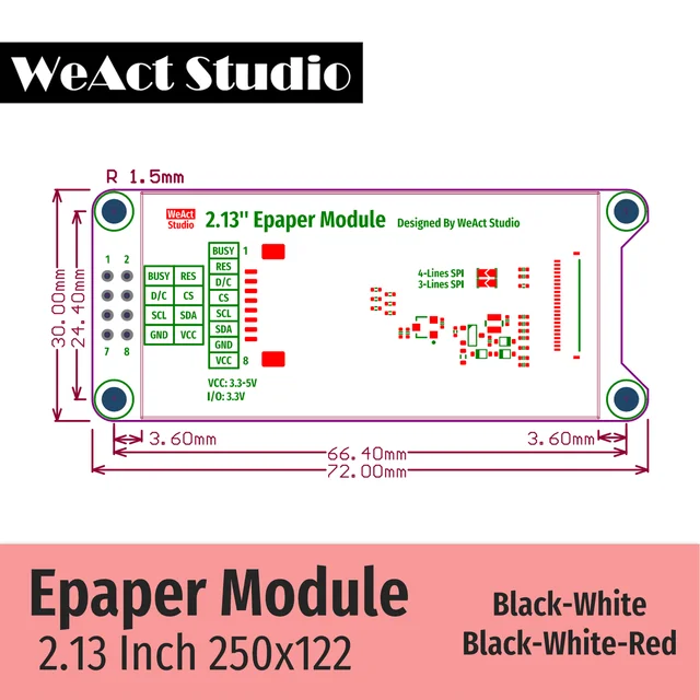 WeAct 전자 종이 모듈: 디지털 세계에 혁신과 편리함을 선사하는 고성능 디스플레이 솔루션