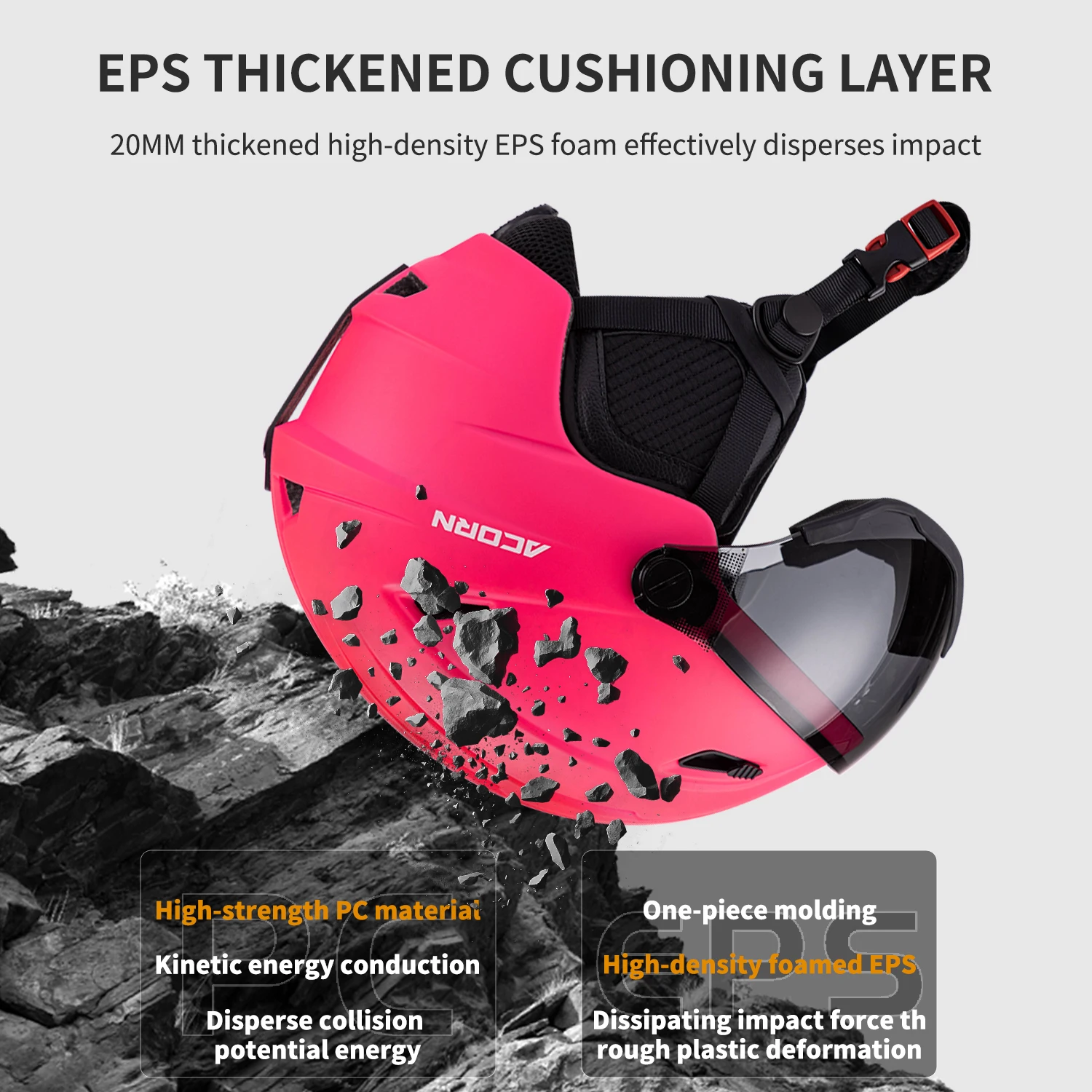 Seeker Upgraded Ski Helmet with Goggles 3