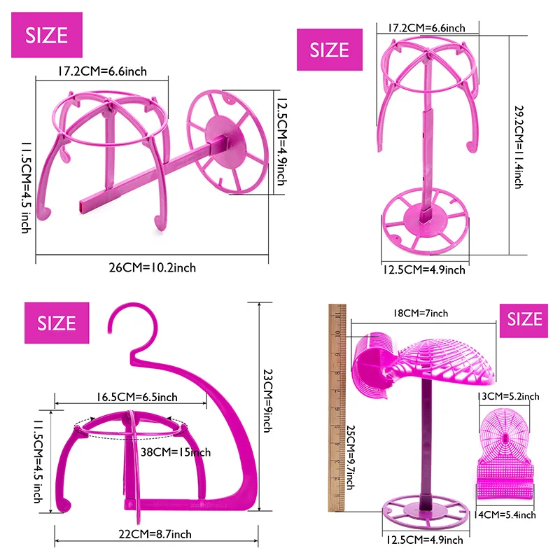 Plussign Plastic Hanging Wig Stand Foldable For Wigs And Hats Travel Salon Display Stands Drying Hair wig stand