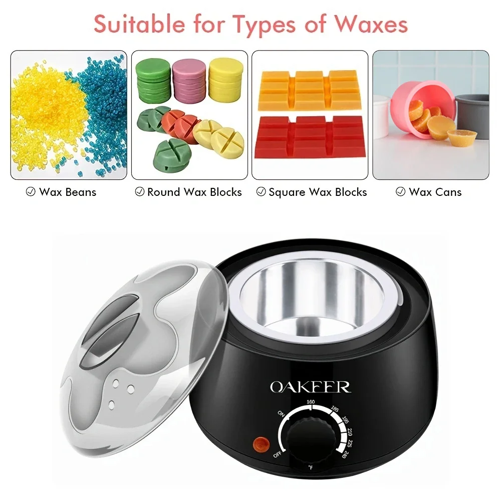 [EU Plug] 200ml Black Wax Melting Machine + 200g Wax Beans Set, Heating, Hair Removal And Therapy Machine Waxing