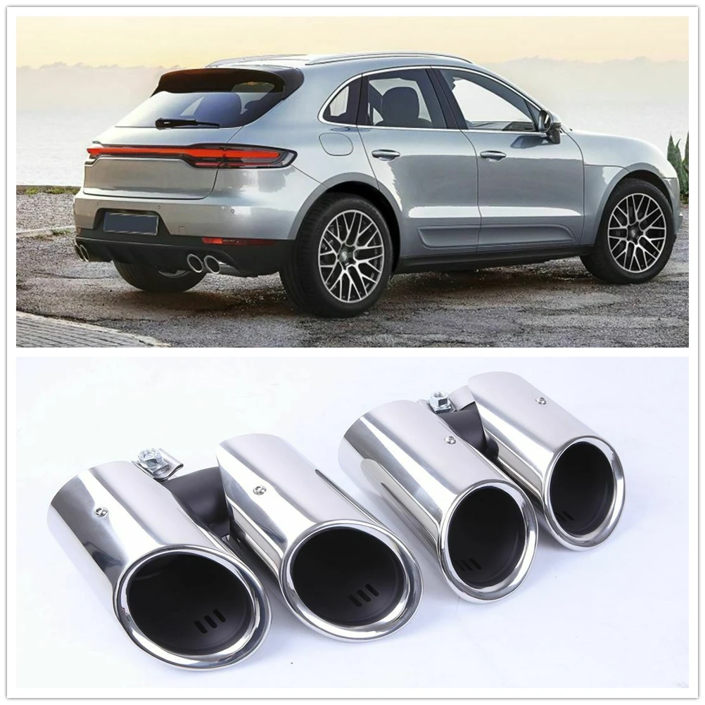Exhaust Pipe Muffler Tip For Porsche Macan GTS 2.0T 2019 Silver Car