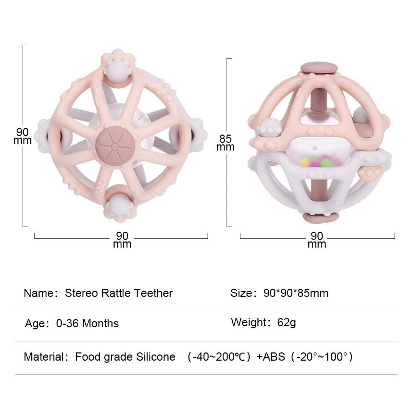Removable Rattle & Sensory Teether Bed Bell Silicone Montessori Ball Newborn Baby Toys Children's Kids Gift Development Games 6