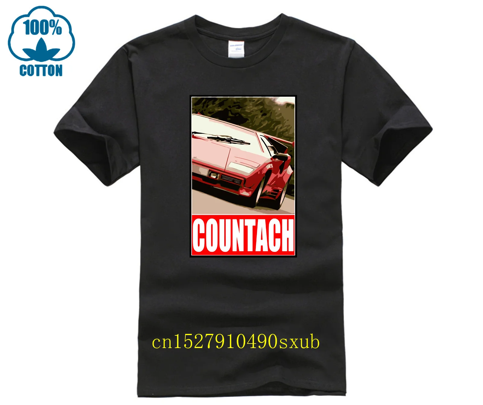 T-Shirt Con Stampa Casual Da Uomo Nuova Estate T-Shirt Moda Lamborghini Countach T-Shirt