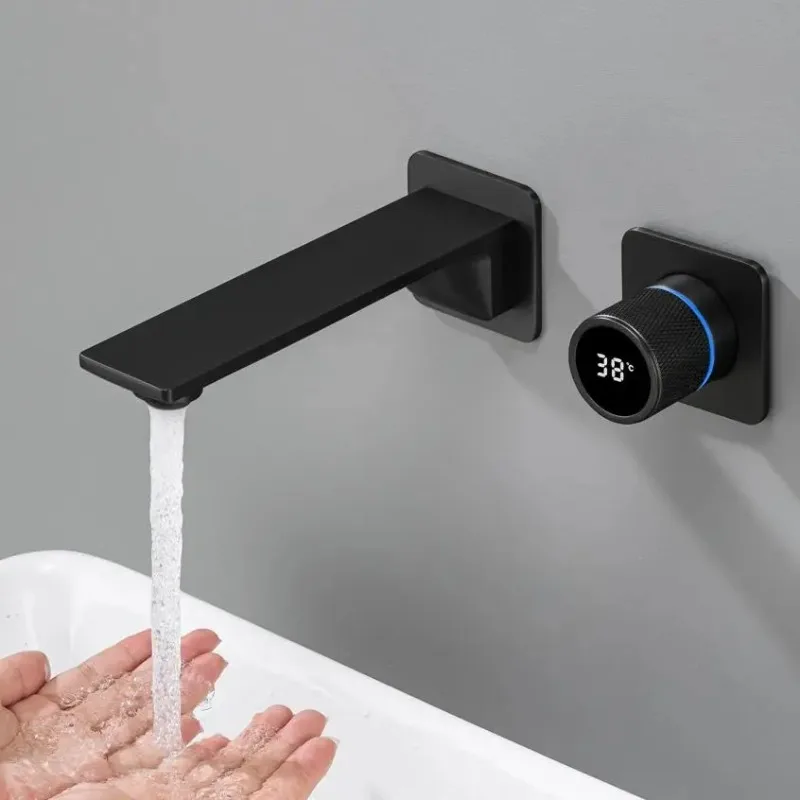 

Brass Basin Faucet Basin Sink Bathroom Faucet Washbasin Torneira Faucet For Washing Wall Mount Digital Display