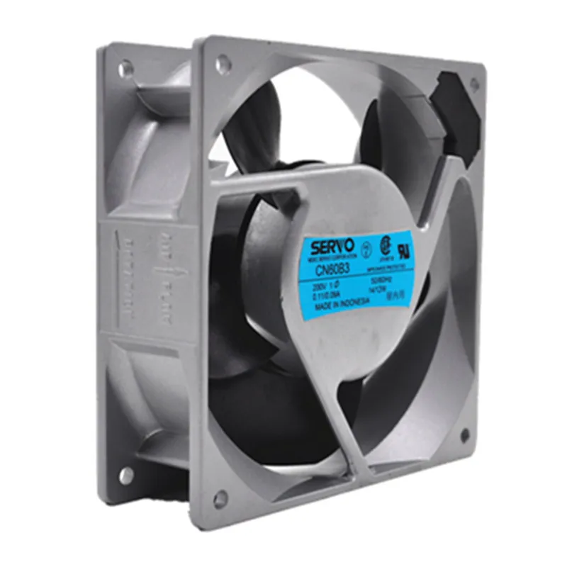 ���� CN60B3 �� �ð� ��ǳ��, 200V 0.11/0.09A 50/60Hz 14/12W 2900RPM 12cm 12038, 120x120x38mm