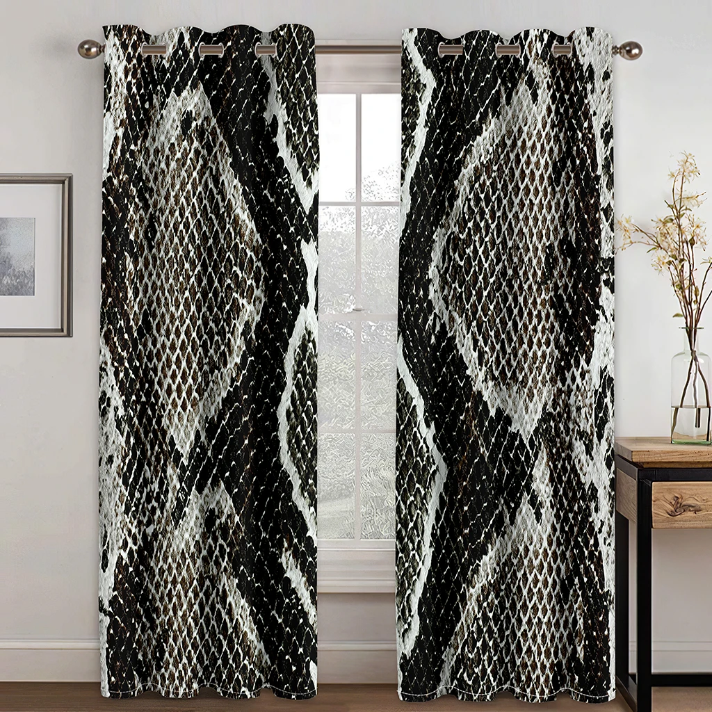 

Personalized animal fur pattern digital print living room bedroom transparent decorative curtain 90g polyester fiber two panels