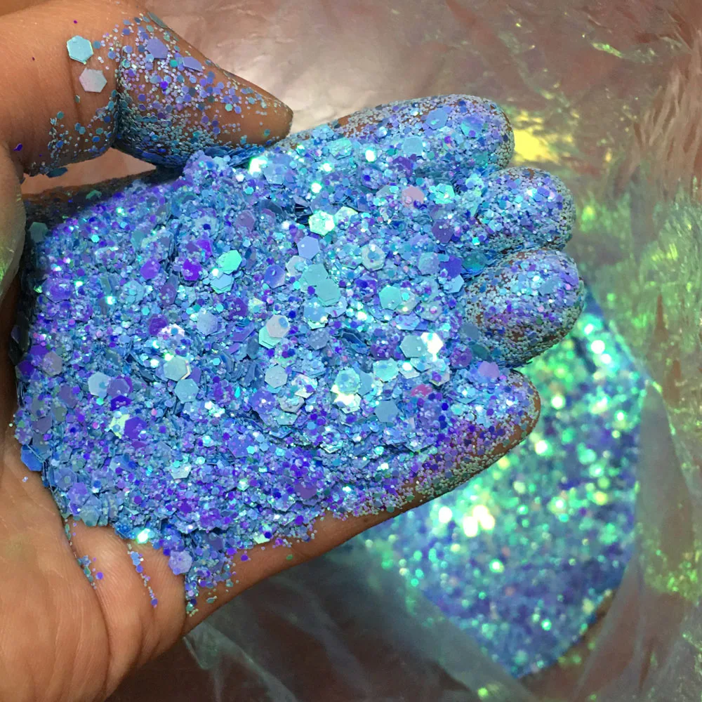 Nail decoration 10g holographic mixed hexagon glitter flakes