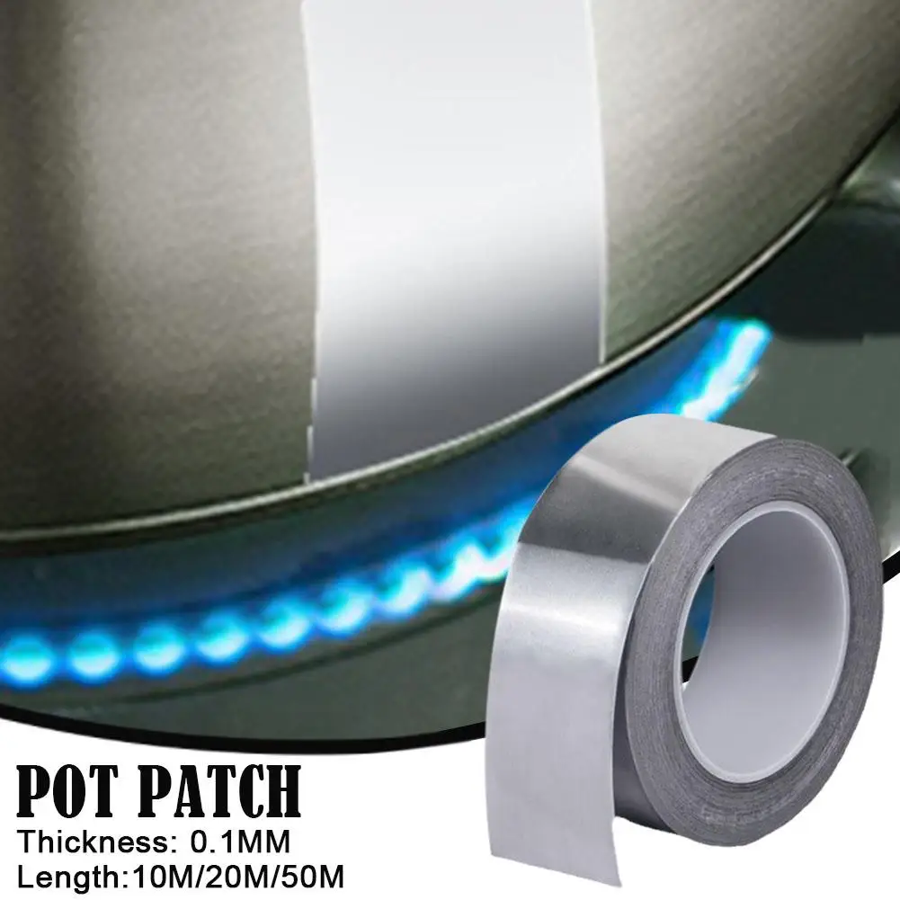 

Stainless Steel Repair Tape Pratical Repair Pot Patches Sticker Resistance Aluminum Temperature Tape Tools Waterproof High P6N2
