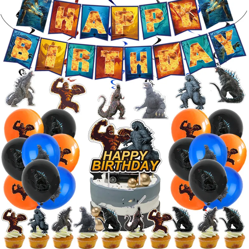 Bandai Godzilla King Of Monsters Theme Birthday Decor Happy Birthday
