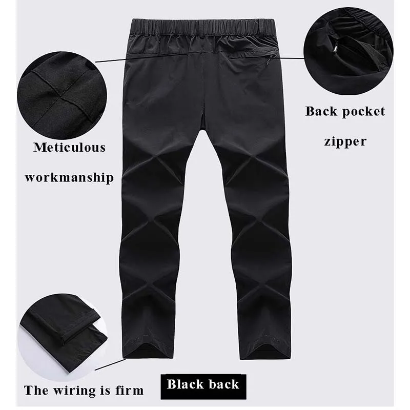 New Elastic Quick Drying Mens Pants Summer Waterproof Breathable Ultra Thin Outdoor Climbing Hiking Trekking Mens Trousers PFN69 4