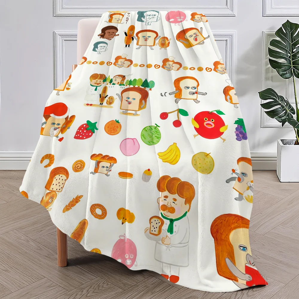 Cartoon Bread Thief Cute Blanket Plush Nap Sofa rug for Living Room Warm Office Bedroom Birthday Home Travel Kid Gifts 3