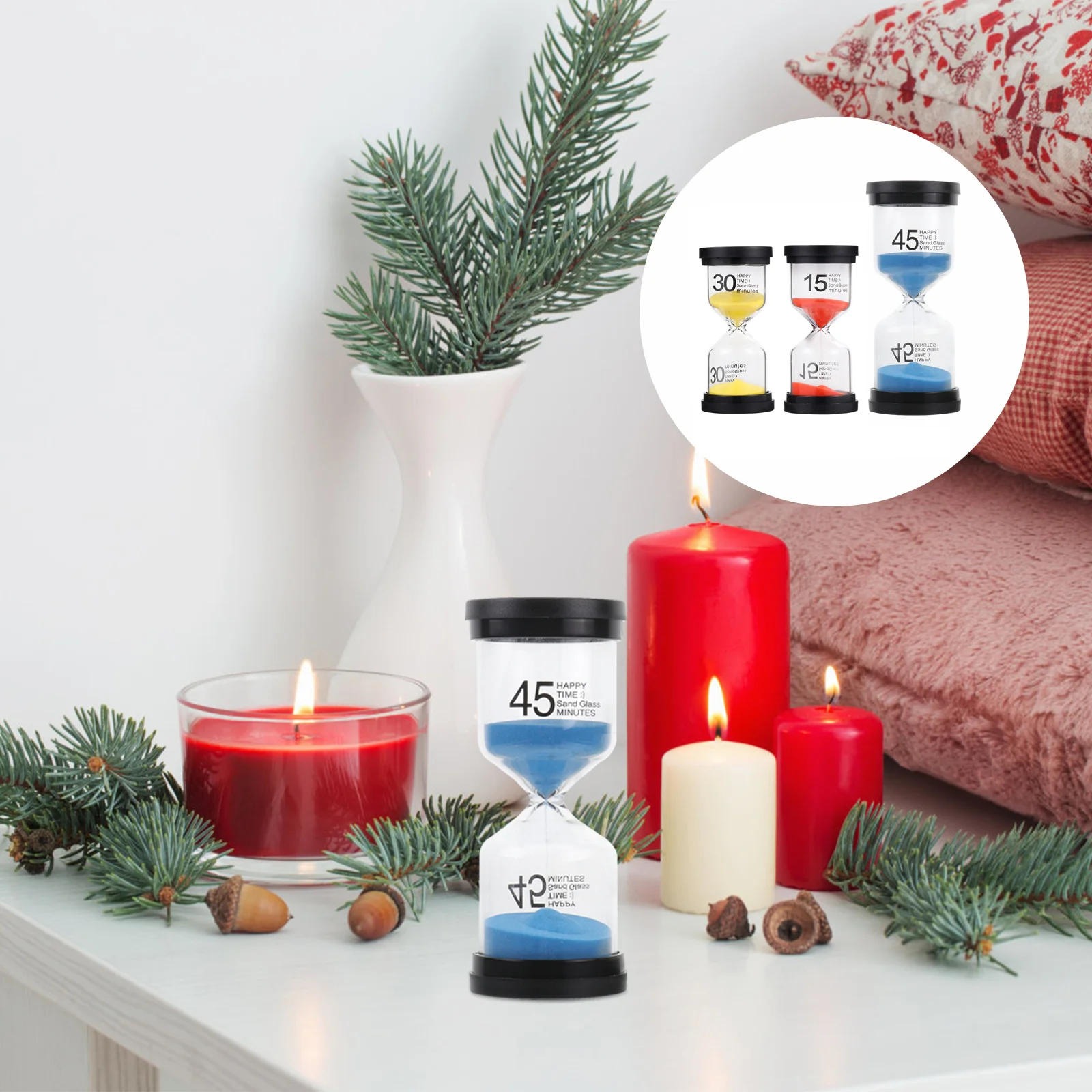 

Chronograph Hourglass for Daily Use Time Desktop Sandglass Tabletop Timer Kids Clock