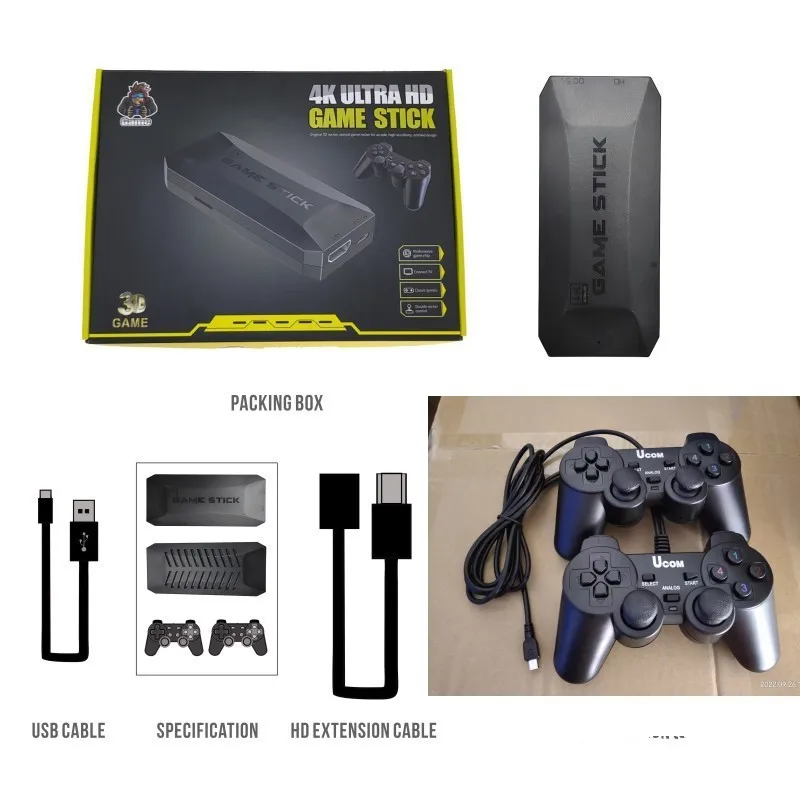 NEW M16 Game Console Wireless TV Gaming Box With Double Controller Handle 3D 4K High-definition 64G/128G Media Player Game Stick