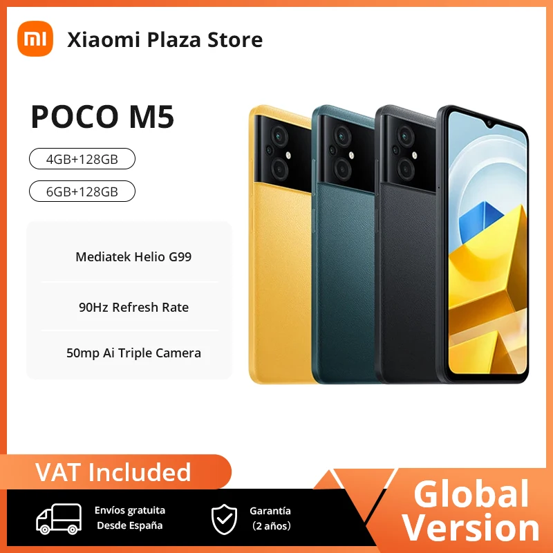 Global Version Xiaomi POCO M5 Helio G99 NFC 50MP Triple Camera 6.58″ DotDrop Display 18W Fast Charging 5000mAh Battery