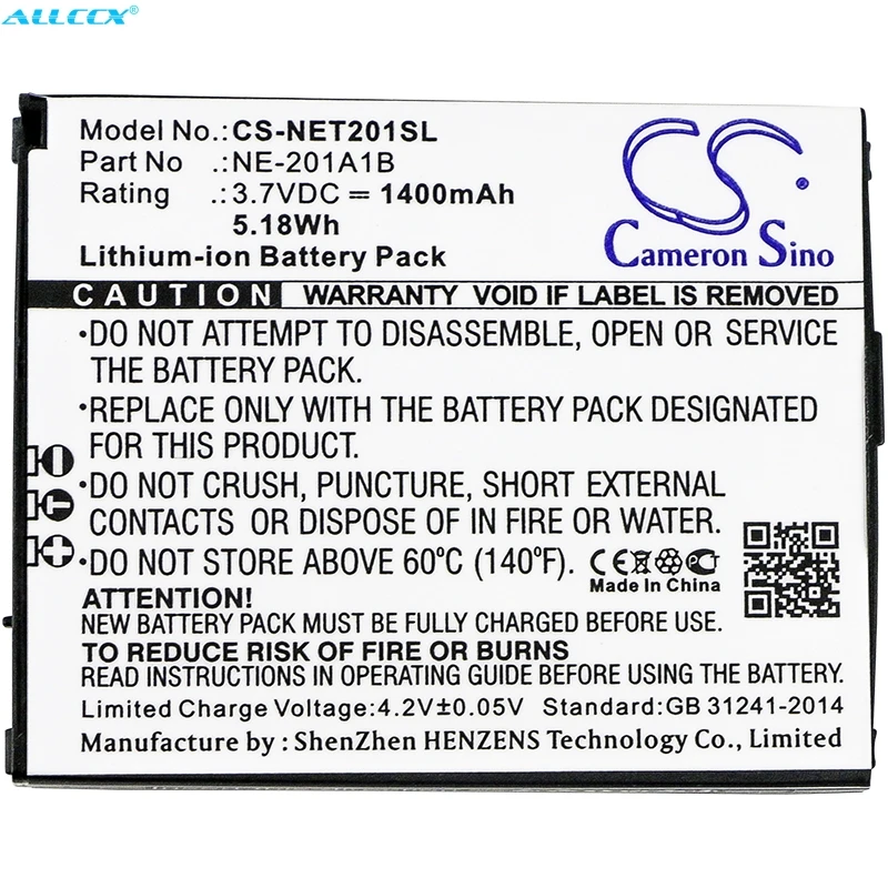 

Cameron Sino 1400mAh Battery NE-201A1B for NEC NE-201A1A,Terrain