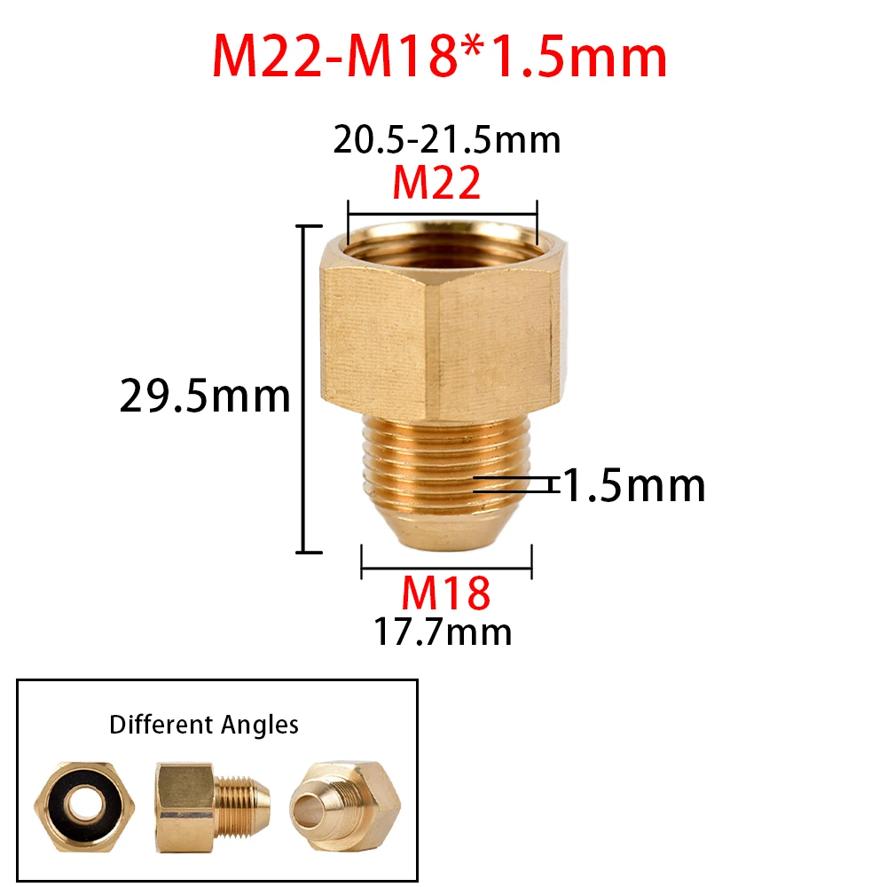Brass Thread Connector 3/8" 1/2" M14 M18 M22 Male Female Adaptor Pressure Washer Gun Hose Fitting