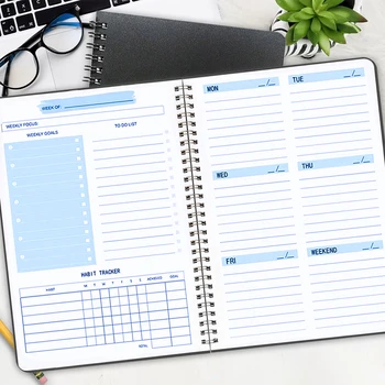 Agenda Agenda Agenda Notebook di efficienza Diario giornaliero settimanale mensile Diario per studenti Forniture di cancelleria per ufficio scolastico