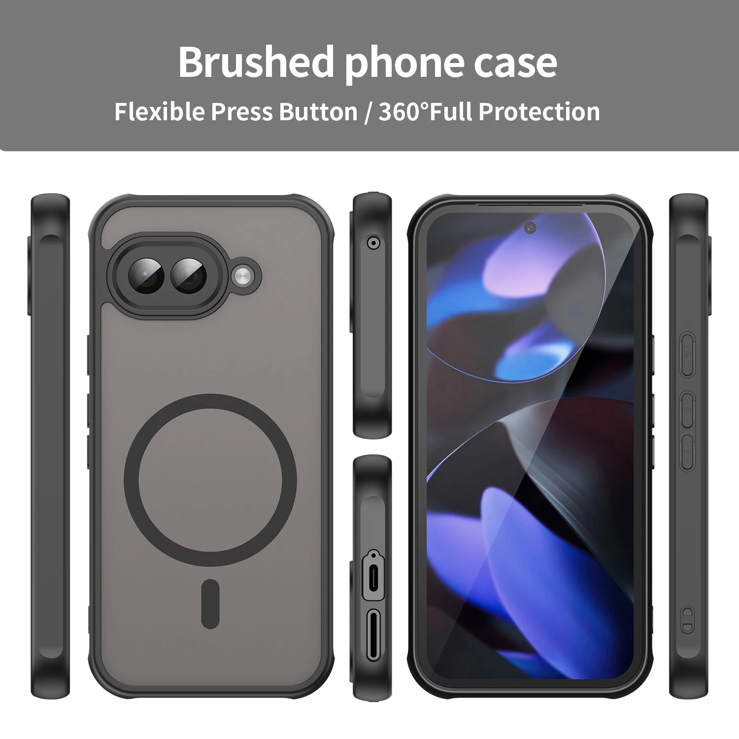 Shockproof Dustproof Magsafe-Compatible Magnetic Wireless Charging Phone Case