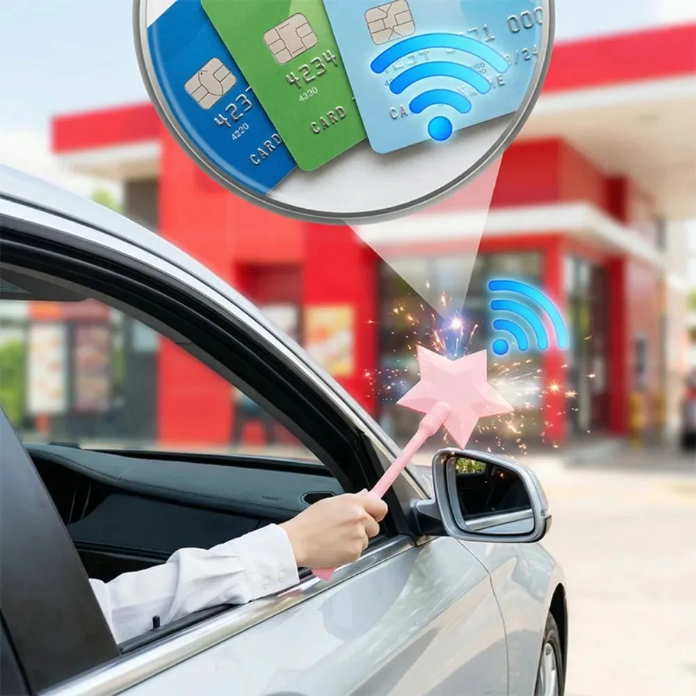 Fun Magics Wand 3D Printed Holder For Scanning Payment Cards Organizer Cute Portable Home Offices Accessory_voghion.com